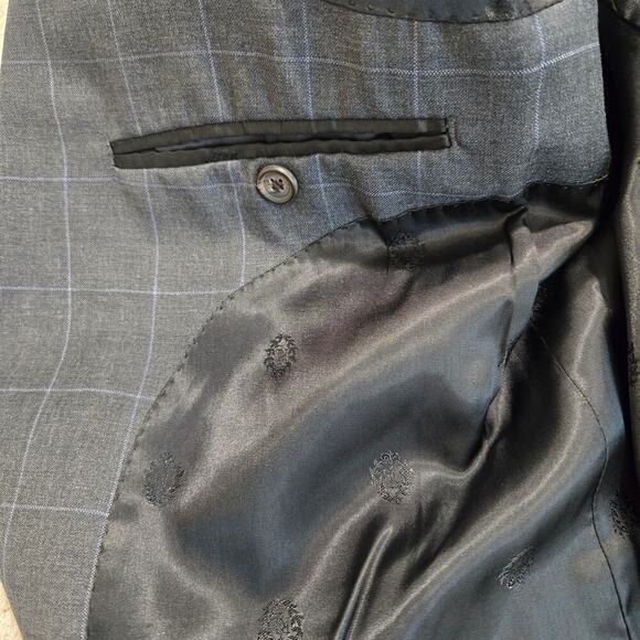 Lauren Ralph Lauren Wool Blazer Sports Coat Men's 44L Two Button Gray Plaid - Picture 15 of 15